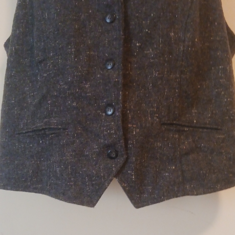 Women's Liz  Vest, Clayborn Gray Sleeveless Wool Grey Large Size - Picture 4 of 6